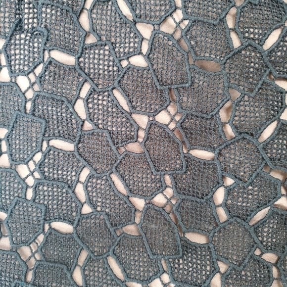 Diane von Furstenberg Delian Lace Pebble Black Dress Fitted Cocktail Women's 10 - Picture 8 of 12